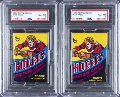 1978/79 Topps Hockey Unopened Wax Packs PSA NM-MT 8 Pair (2)